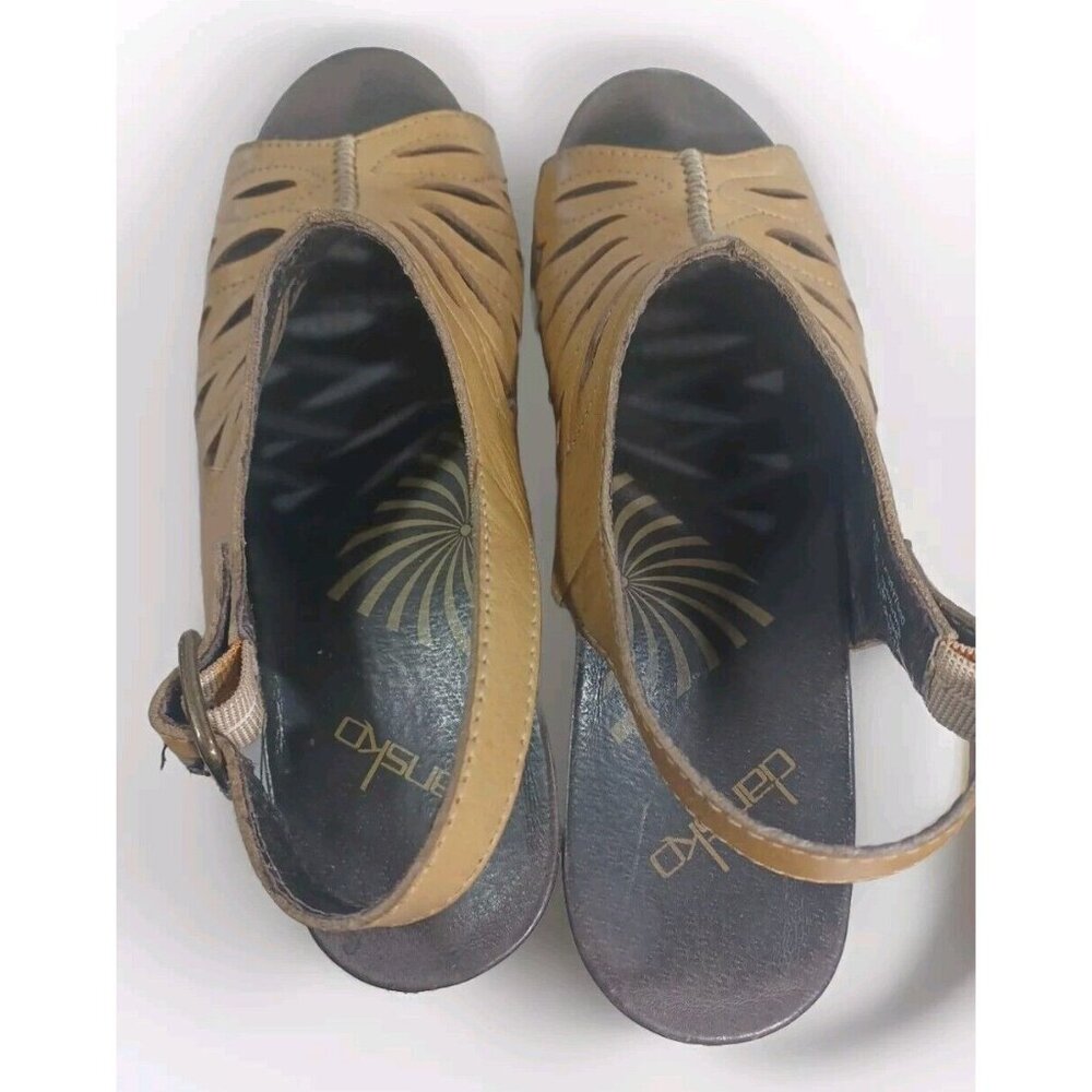 Dansko Rowena Sand Dollar Tan Leather Slingback Clogs Heel Sz EU 41 US 9โฆ - Picture 9 of 10